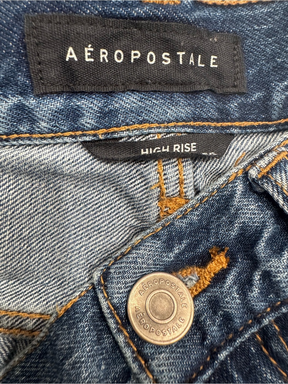 Aeropostale Women's Blue Distressed Jean Shorts - Picture 3 of 4